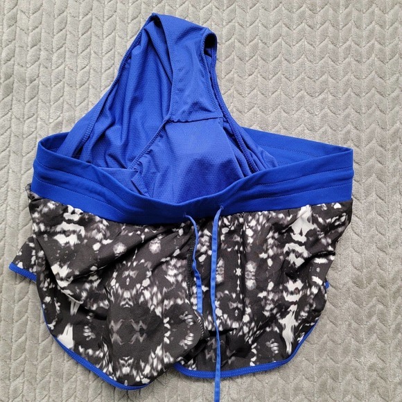 Fabletics Suva Run Short Navy Blue Abstract Print Running Athletic Shorts Sz Med - Picture 7 of 10